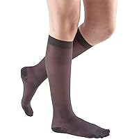 mediven Sheer & Soft for Women 20-30 mmHg - Closed Toe Leg Circulation Knee High Compression Stockings for Women Sheer Leg Support Compression Hosiery III Charcoal