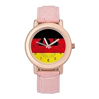 German Flag Classic Watches for Women Funny Graphic Pink Girls Watch Easy to Read