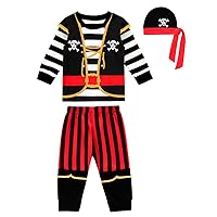 3Pc Toddlers Boys Outfits Halloween Pirate Costume Striped Trousers Kids Long sleeved Clothes with Hat