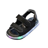 Toddler Infant Unisex Light Up Sports Sandals Lightweight Non Slip Walking Shoes Summer Casual Sandals