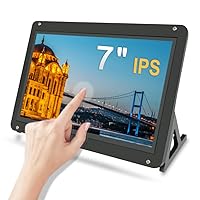 7 inch Raspberry Pi Monitor Touchscreen with Case, Touch Display 7 inch Monitor Raspberry Pi 5 Screen 1024x600 IPS Small HDMI Monitor Speakers for Raspberry Pi 5 4 3 Win, Driver Free