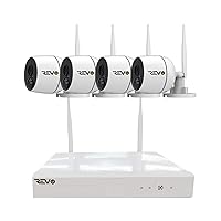 REVO America Wireless 4CH. Security System - 1TB Full-HD Wi-Fi NVR, 4 x 1080P Audio Capable Indoor/Outdoor Bullet Cameras with Built-in Pir - Remote Access Via Smart Phone, Tablet and Pc