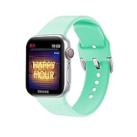 for Apple Watch Band 38mm 42mm 44mm 40mm Sport Silicone Bracelet Whatchband Accessories (Color : Mint Green, Size : 42mm-44mm)