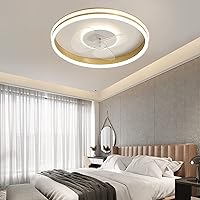 Ceiling Fans, Reversible Ceiling Fan with Light and Remote Control 6 Speeds Mute Fan Lighting Bedroom Led Ultra-Thin Fan Ceiling Light Modern Living Room Quiet Ceiling Fan Light with Timer/GOL