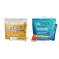 Intermittent Fasting Drink Mix Bundle for Weight Loss Support Lemon Twist Shift Electrolytes & Intermittent Fasting Electrolytes for Men with BHB Exogenous Ketones (30 Count Each)