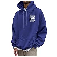 Hoodies For Men Thermal Big And Tall Letter Print Men'S Loose Hooded Casual Fashion Sports Sweatshirt Pullover