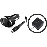 Nekteck Type C Car Charger with 3.3ft Cable and 45w USB-C Charger with 6ft Long Cable