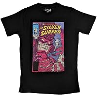 Marvel T Shirt Galactus & Silver Surfer Official Mens Black