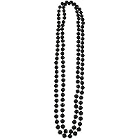80s style 48in plastic Black bead necklace