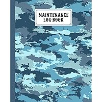 Maintenance Log Book: Camouflage Cover Design | Repairs And Maintenance Record Book for Home, Office, Construction and Other Equipments | 120 Pages, Size 8