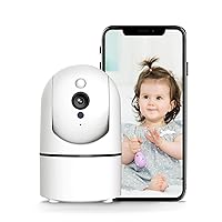 Baby Monitor, 1080P Baby Monitor with Camera and Audio, Remote Pan-Tilt-Zoom Baby Camera, Two-Way Talk, Night Vision, Motion Tracking, WiFi Camera Indoor for Baby, Pet, Family , SD Card/Cloud Storage