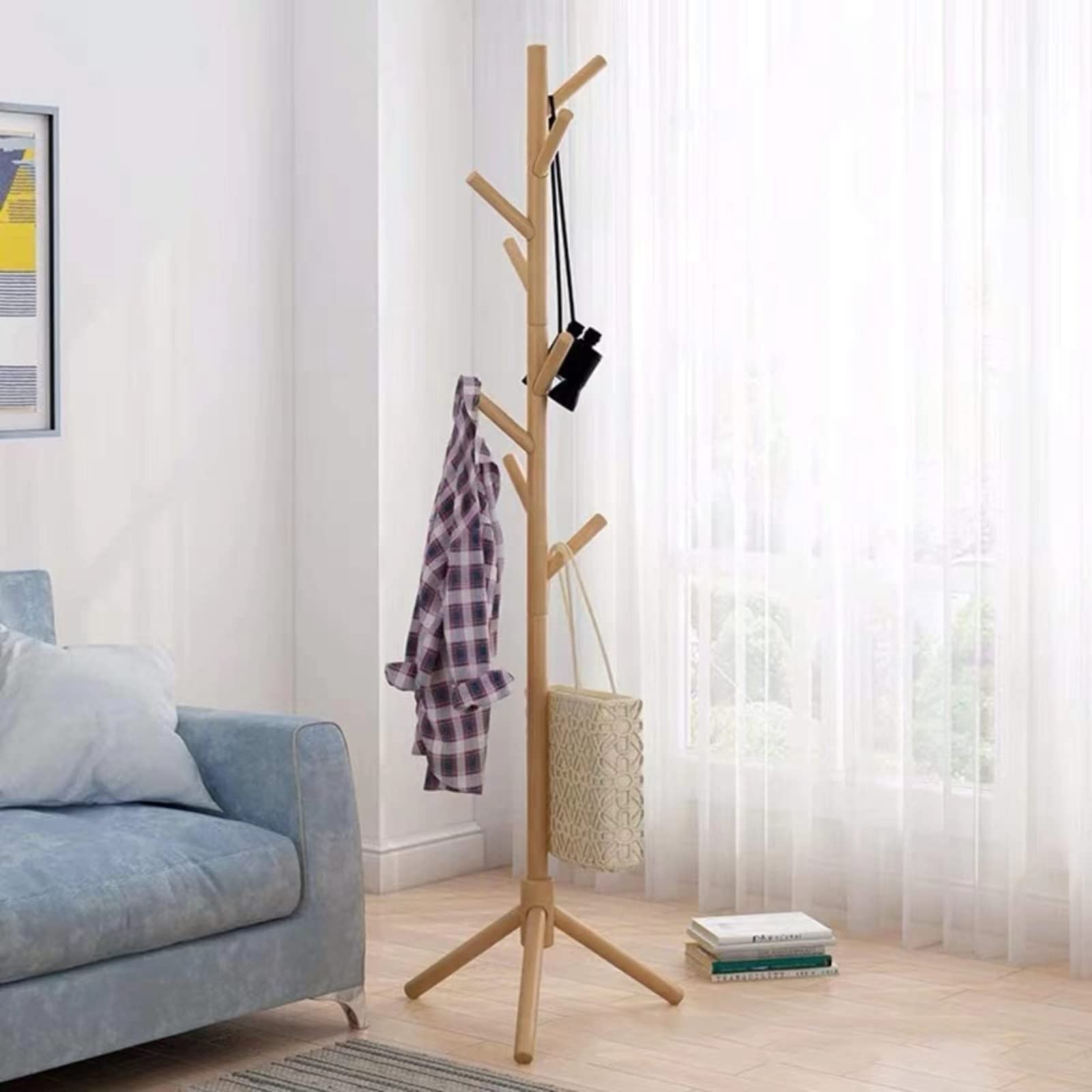 Buy Clothes Coat Rack Garment Stand Shelf Wooden Tree Hanger Bag Hat Hook  Holder Online | Kogan.com. The perfect accessory for your home's main  entry or rumpus room, this versatile coat rack
