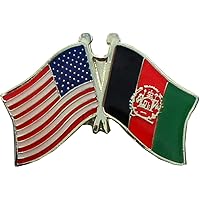 AES Wholesale Pack of 12 USA American & Afghanistan Country Flag Bike Hat lapel Pin