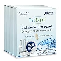 Tru Earth Dishwasher Detergent Tablets | Plastic-Free, Lab-Tested Dishwasher Packs | Super Concentrated and Easy to Use | 30 Tablets
