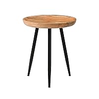 Modern Side Table-Dilan Tri Pin End Table. Exclusively Designed Hand-Crafted Small Nightstand. Solid Wood Round End Table.Contemporary Accent Table for Bedrooms, Living Rooms and Home Office