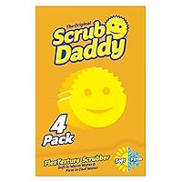 Scrub Daddy Dual-Sided Sponge and Scrubber- Scrub Mommy Dye Free - Scratch- Free Scrubber for Dishes and Home, Odor Resistant, Soft in Warm Water, Firm  in Cold, Deep Cleaning, Dishwasher Safe, 1ct 1