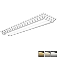 FAITHSAIL Dimmable 4FT LED Wraparound Light, 3 Color Temperature 3000K/4000K/5000K CCT 50W 5500LM 4 Foot Kitchen LED Light Fixture, Flush Mount 48 Inch Linear Ceiling Lighting Fixture, 1 Pack