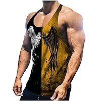 Men's Devil and Angel Wings Halloween Tank Top Sleeveless Gym Workout Shirt Muscle Fitness Bodybuilding Tank Shirts