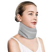 Neck Brace for Neck Pian, Memory Foam Cervical Collar for Sleeping, Keep Vertebral Whiplash Wrap Alignment and Stabilize, Neck Support Brace for Women and Men (10.6-12.6 Inch) Grey A08