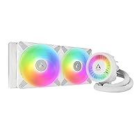 ARCTIC Liquid Freezer III 280 A-RGB - Water Cooling PC, CPU AIO Water Cooler, Intel & AMD Compatible, efficient PWM-Controlled Pump, Fan: 200-1700 RPM, LGA1851 and LGA1700 Contact Frame - White