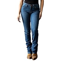 Kimes Ranch Women's Betty 17 Western Modest Bootcut Mid Rise Straight Fit Extra-Durable Shape-Saving Blue Jean