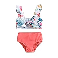 4T 6Y Bikini to for Kids Toddler Girls Rufflest Point Prints Two Piece Swimwear Swimsuit Bikini Set
