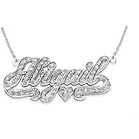 RYLOS Necklaces For Women Gold Necklaces for Women & Men 14K White Gold or Yellow Gold Personalized 1/4 Carat Diamond Nameplate Necklace Special Order, Made to Order Necklace