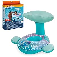 Swimways Sun Canopy Baby Boat, Inflatable Baby Pool Float & Swimming Pool Accessories with Fast Inflation, Mermaid Toys for Kids Aged 9-24 Months