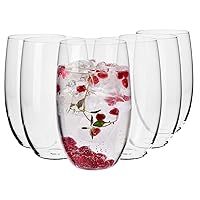 Krosno Water Juice Drinking Glasses | Set of 6 Pieces | 17.2 oz | Blended Collection | Ideal for Home, Restaurant, Events & Parties | Dishwasher Safe