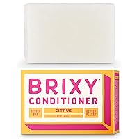 BRIXY Conditioner Bar for Hydration & Softness, All Hair Types, pH Balanced & Safe for Color Treated Hair, Sustainable, Vegan, Plastic Free (pack of 1, 4oz bar)