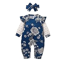 Premature Girl Clothes New Irregular Flower Printed Casual Jumpsuit National Style Girls Clothes Boy (Green, 6-12Months)