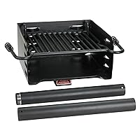 Pilot Rock Park Style Heavy Duty Steel Outdoor BBQ Charcoal Grill with Cooking Grate and 360 Degree Swivel Post for Camping or Backyard, Black