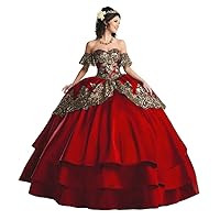 Women's Sweetheart Sweet 16 Dress Satin Prom Party Masquerade Gowns
