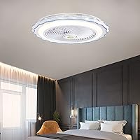 Bedroom Ceiling Fan with Light and Remote Control 3 Speeds with Timer Led Dimmable Ultra-Thin Fan Ceiling Light Modern Living Room Quiet Ceiling Fan Light/Blue
