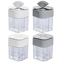 4 Pack 4 in 1 Salt and Pepper Shaker Travel Spice Container Camping Seasoning Shaker RV Condiment Jars with Lid Camping Spice Kit for Home Restaurant Camping Travel RV Cooking BBQ