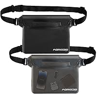 Waterproof Pouch with Waist Strap (2 Pack) | Beach Accessories Best Way to Keep Your Phone and Valuables Safe and Dry | Perfect for Boating Swimming Clear
