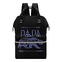 Papa Bear Durable Travel Laptop Hiking Backpack Waterproof Fashion Print Bag for Work Park Black-Style