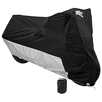 Nelson-Rigg Deluxe Motorcycle Cover, Weather Protection, Air Vents, Heat Shield, Windshield Liner, Grommets X-Large fits Medium Cruisers W/Accessories and Sport Touring bikes, Black