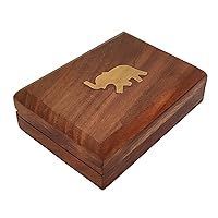 Handmade Wooden Playing Card Holder Case Storage Box 1 Single Deck Indian Decorative Box for Kids and Adult
