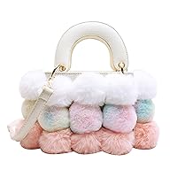 Lesor Sweet Women's Handbag, Fur Bag, Women's Winter Shoulder Bag, Shoulder Bag, Fluffy, Cute, Gorgeous, Elegant, Large, Fashion, Autumn/Winter Coordination, Shoulder Bag, Pink