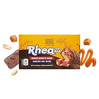 Keto Candy Bar - Zero Sugar Added - Peanut, Caramel Milk Chocolate Nougat Rhea Bars (3 Bars Per Box)