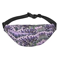 Lavender flower Adjustable Belt Hip Bum Bag Fashion Water Resistant Hiking Waist Bag for Traveling Casual Running Hiking Cycling