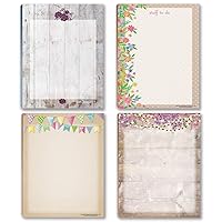 Stonehouse Collection Rustic Notepads - 4 Assorted Notepds - 50 Sheets Per Pad 4.25x5.5 inches (Rustic #2)