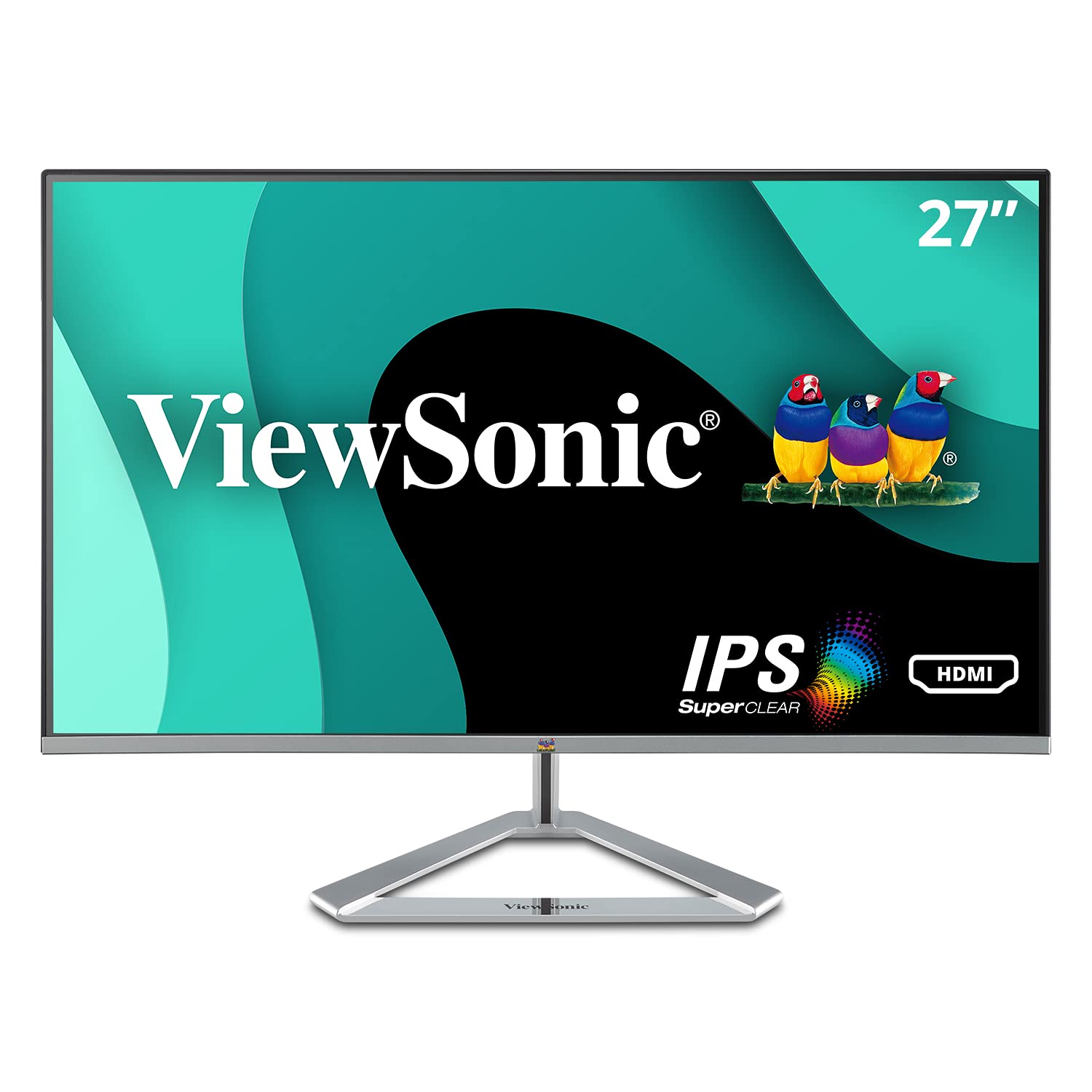 ViewSonic VX2776-SMHD 27 Inch 1080p Widescreen IPS Monitor with Ultra-Thin Bezels, HDMI and DisplayPort, blue, 24.5 x 18.2 x 8.2