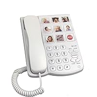 Big Button Telephone, Photo Memory Corded Phone for Seniors, Dial Landline Phone for Elderly