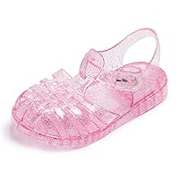 KIDSUN Toddler Girls Jelly Sandals Soft Rubber Sole Closed Toe Beach Summer Shoes Mary Jane Dress Princess Flat