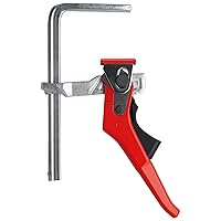 BESSEY GTR16S6H All Steel Ratcheting Table Clamp with 6 5/16 Capacity x 2 5/16 Throat Depth & 540 lb Clamping Force, Red/Silver