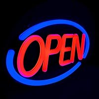 LED Business Neon Open Sign - Bright Display Store Sign,24 x 12 inch Larger Size Inksilvereye (Red/Blue)