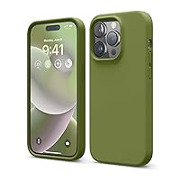 elago Compatible with iPhone 14 Pro Case, Liquid Silicone Case, Full Body Protective Cover, Shockproof, Slim Phone Case, Anti-Scratch Soft Microfiber Lining, 6.1 inch (Cedar Green)