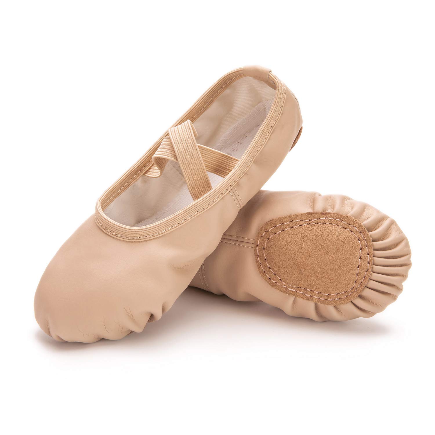 RoseMoli Ballet Shoes for Girls/Toddlers/Kids/Women, Leather Yoga Shoes/Ballet Slippers for Dancing
